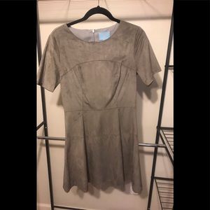 CeCe faux suede grey dress size 10.